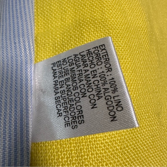 Cremieux Women’s Yellow 100% Linen One Button Lined Jacket Size L - Picture 6 of 9